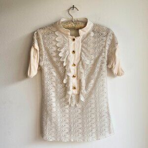 Sz6 Lace Cream Top Made in USA 🇺🇸